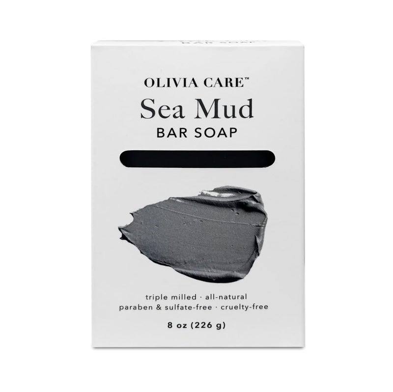 Olivia Care Sea Mud Bar Soap 100% Natural, Vegan & Organic - For Face & Body -Nourish, Exfoliate, Hydrate, Moisturize & Deep Clean - Leave Skin Purified & Glowing - 8 OZ - Image 1